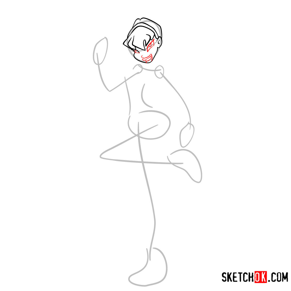 How to draw Stella Charmix from Winx - step 04