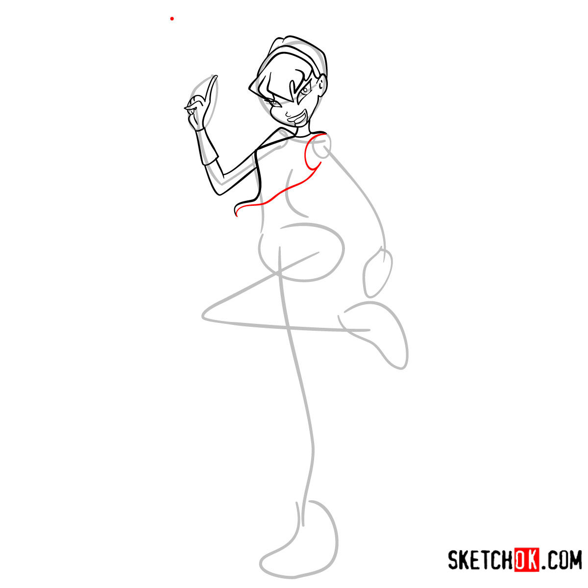 How to draw Stella Charmix from Winx - step 07