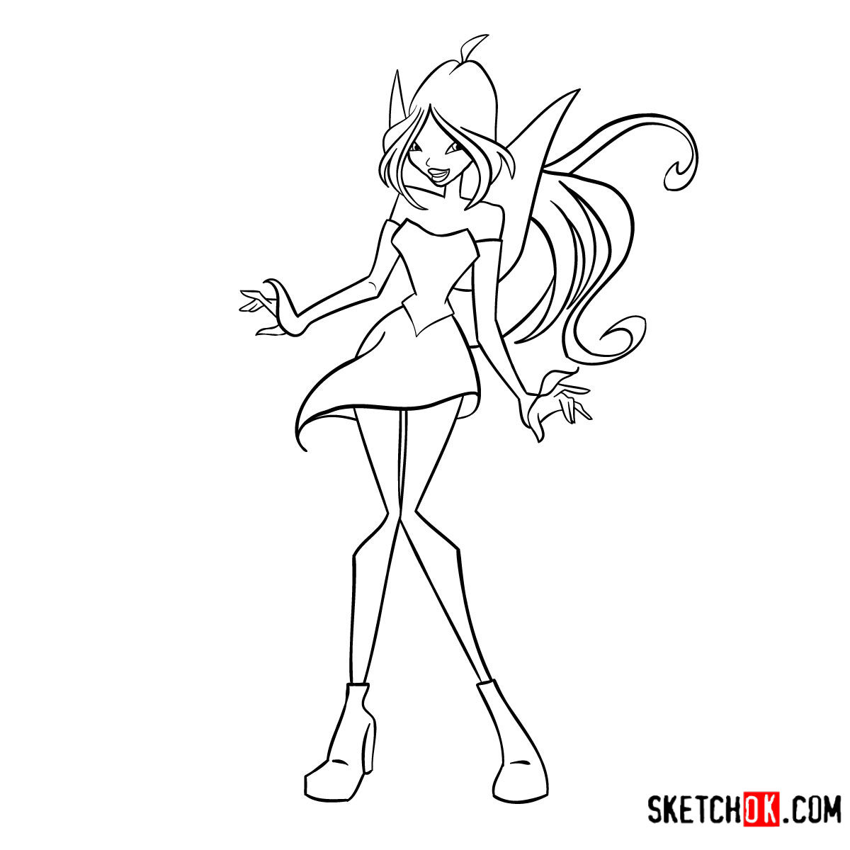 How to draw Flora Charmix from Winx