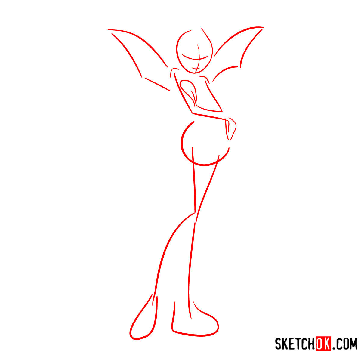 How to draw Aisha Charmix from Winx - step 01