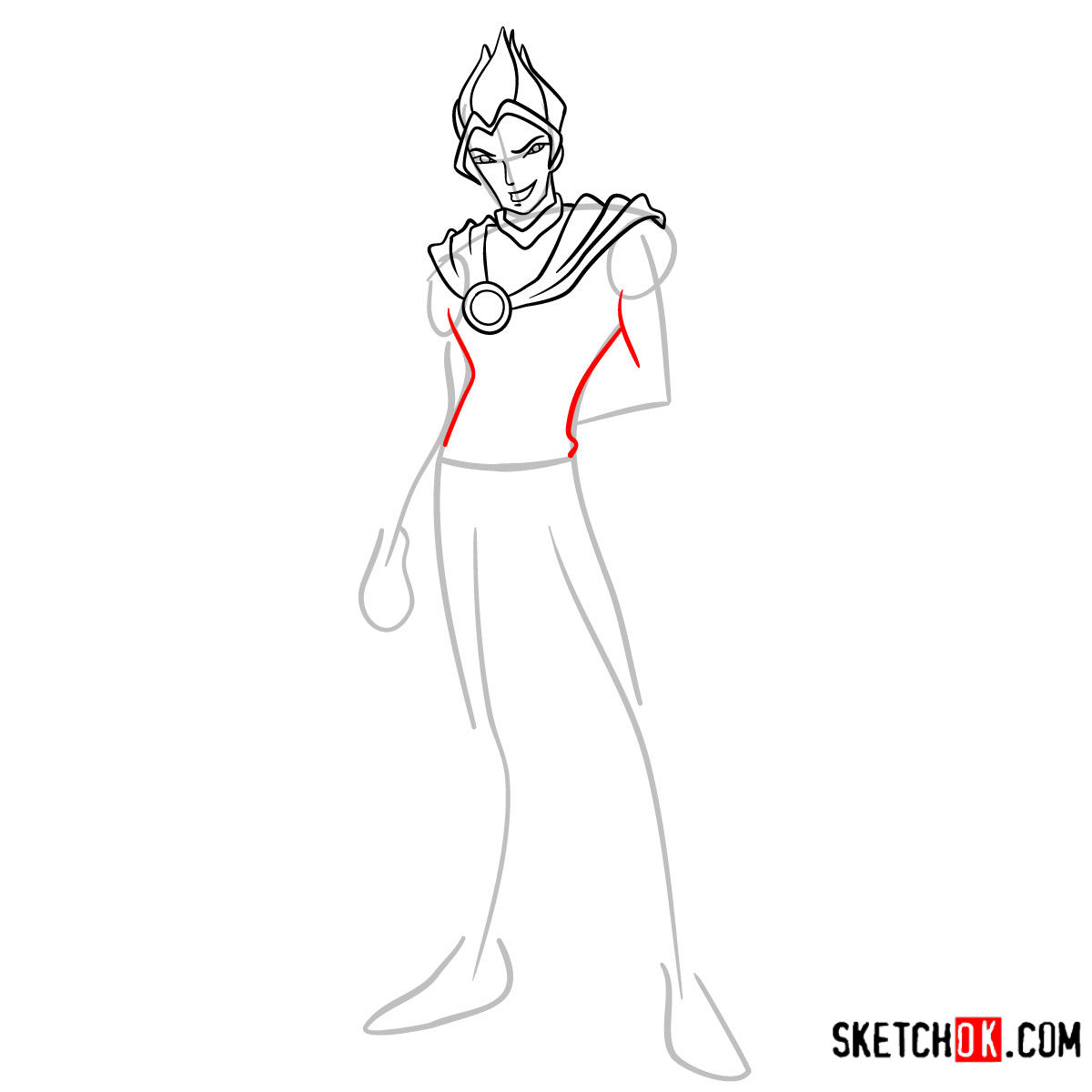 How to draw Riven from Winx - step 05