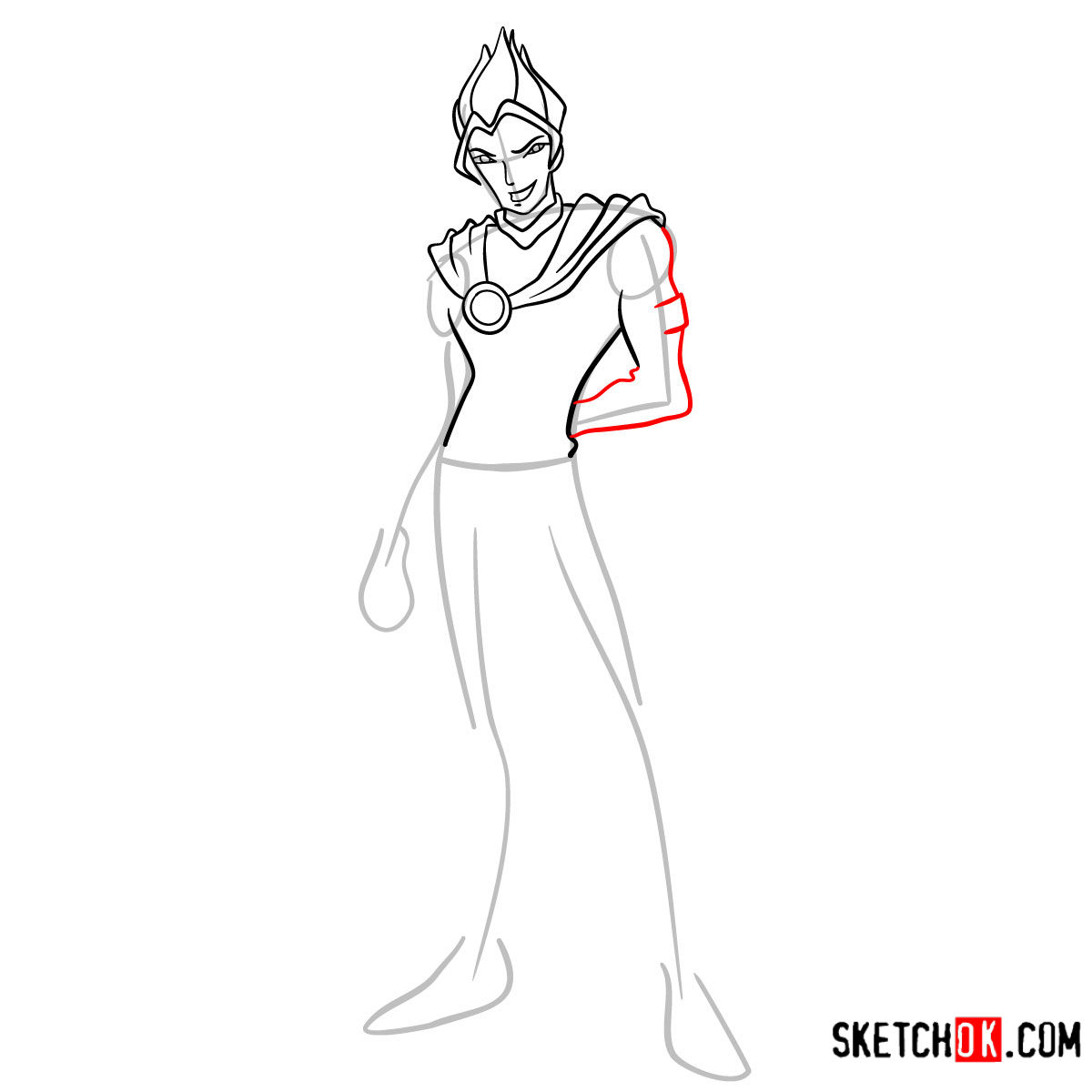 How to draw Riven from Winx - step 06