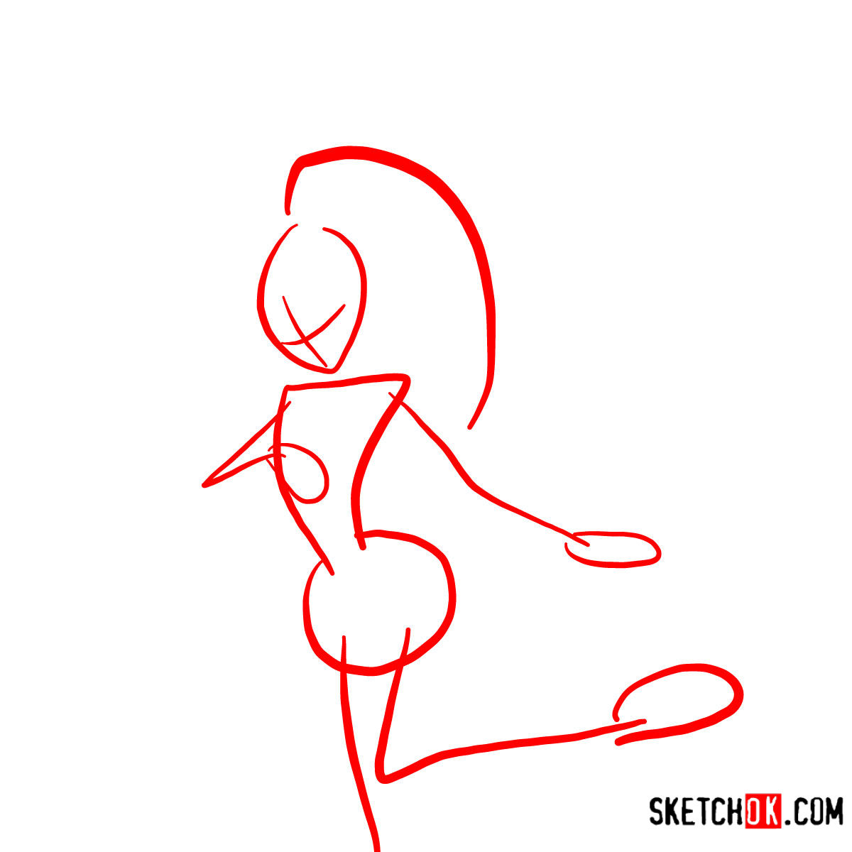 How to draw Musa Serenix from Winx - step 01