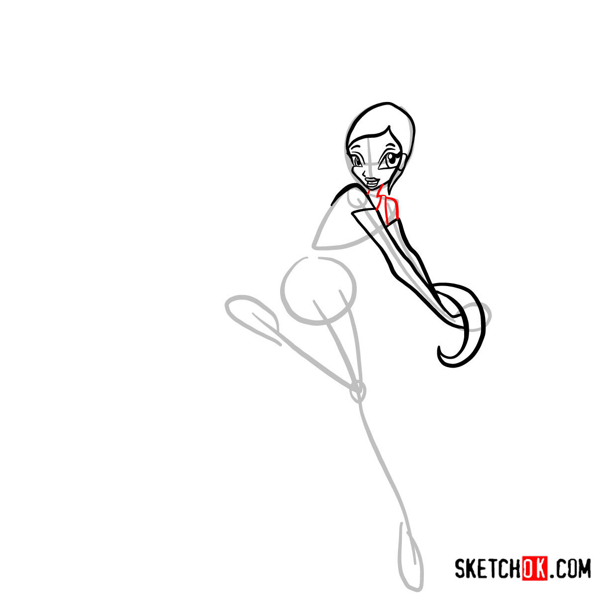 How to draw Stella Enchantix - step 05