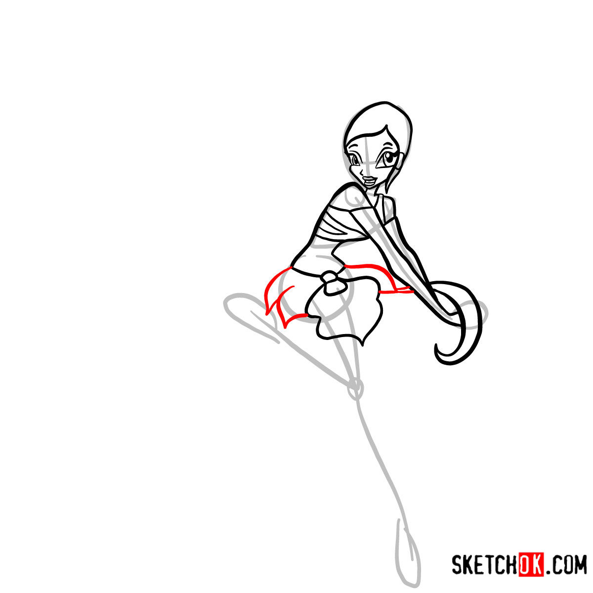 How to draw Stella Enchantix - step 08