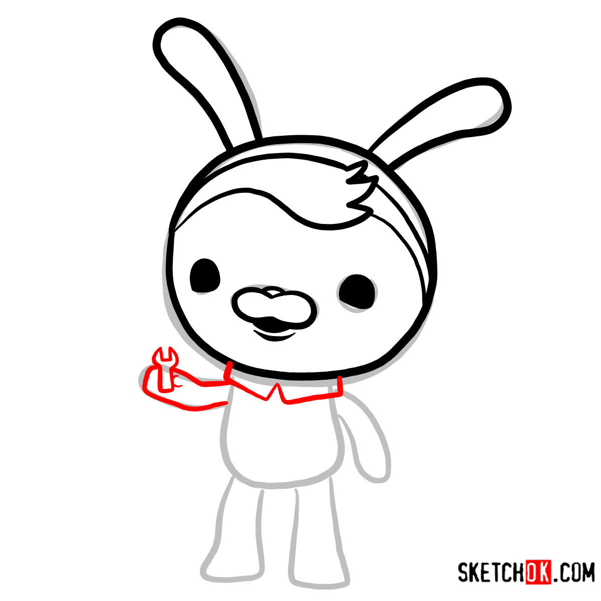 How to draw Tweak Bunny | Octonauts - step 04