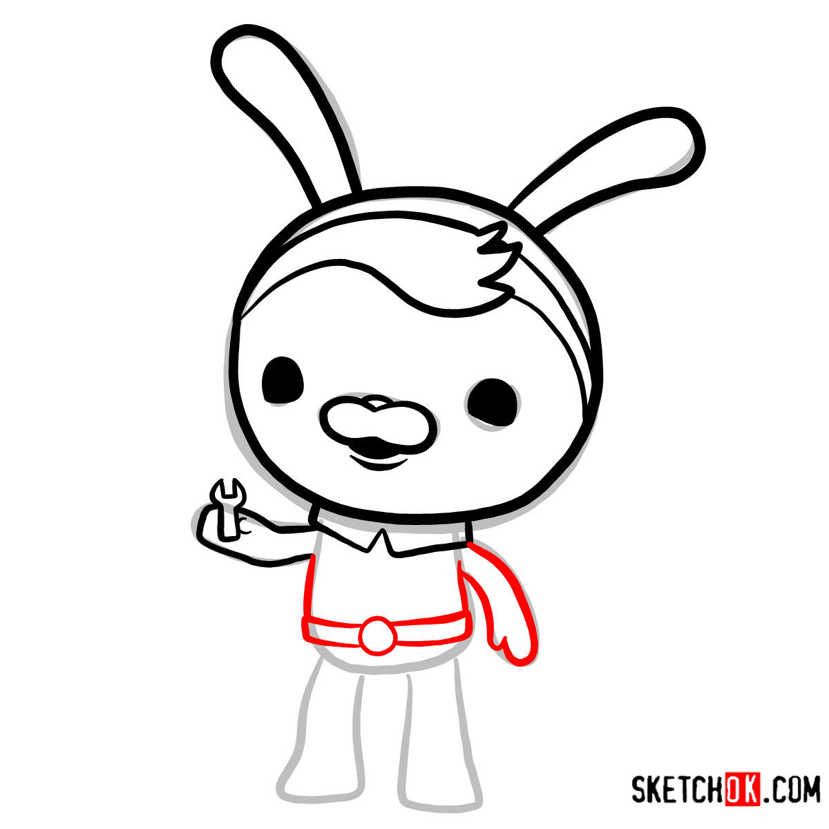 How to draw Tweak Bunny | Octonauts - step 05
