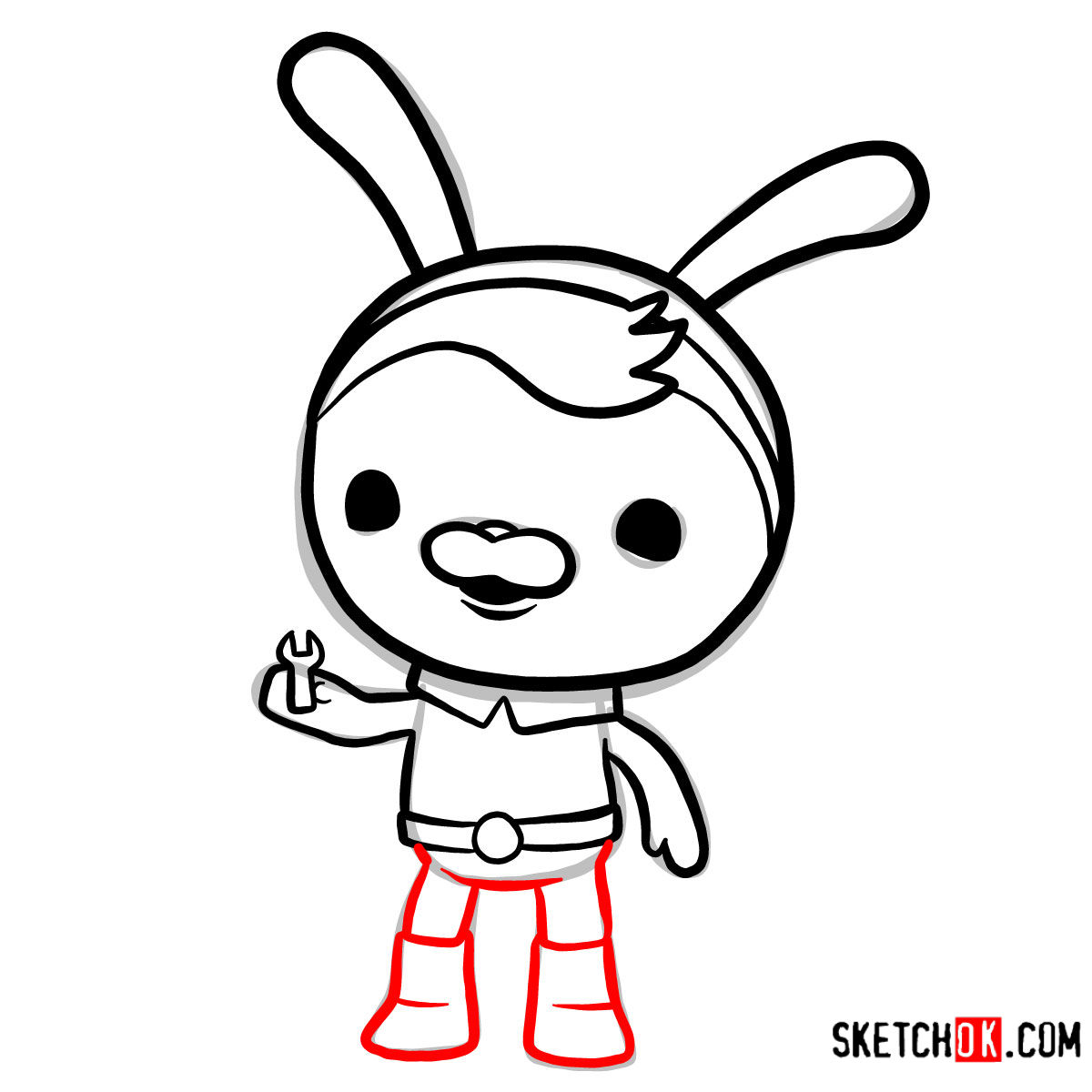How to draw Tweak Bunny | Octonauts - step 06