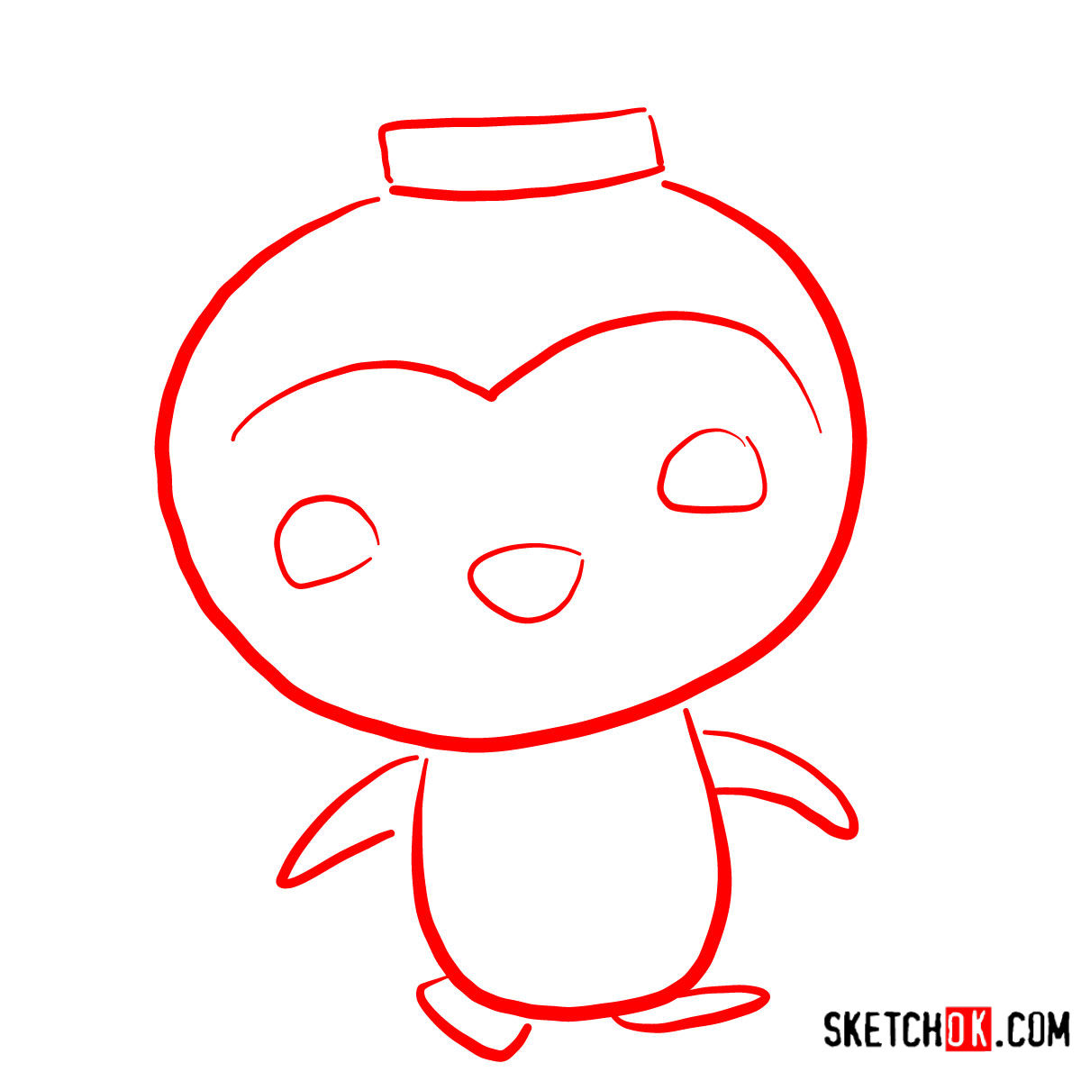 How to draw Peso Penguin | Octonauts - step 01