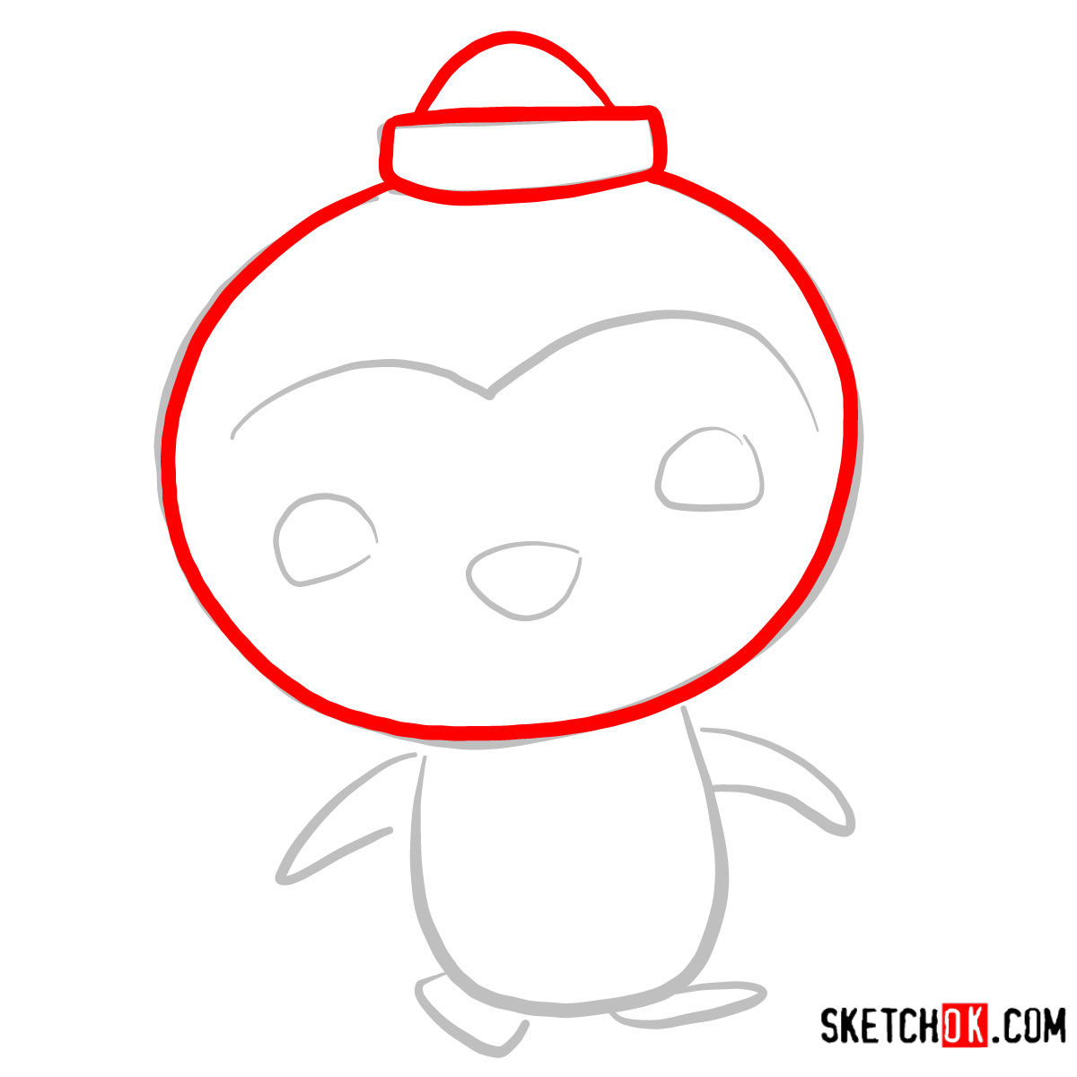 How to draw Peso Penguin | Octonauts - step 02