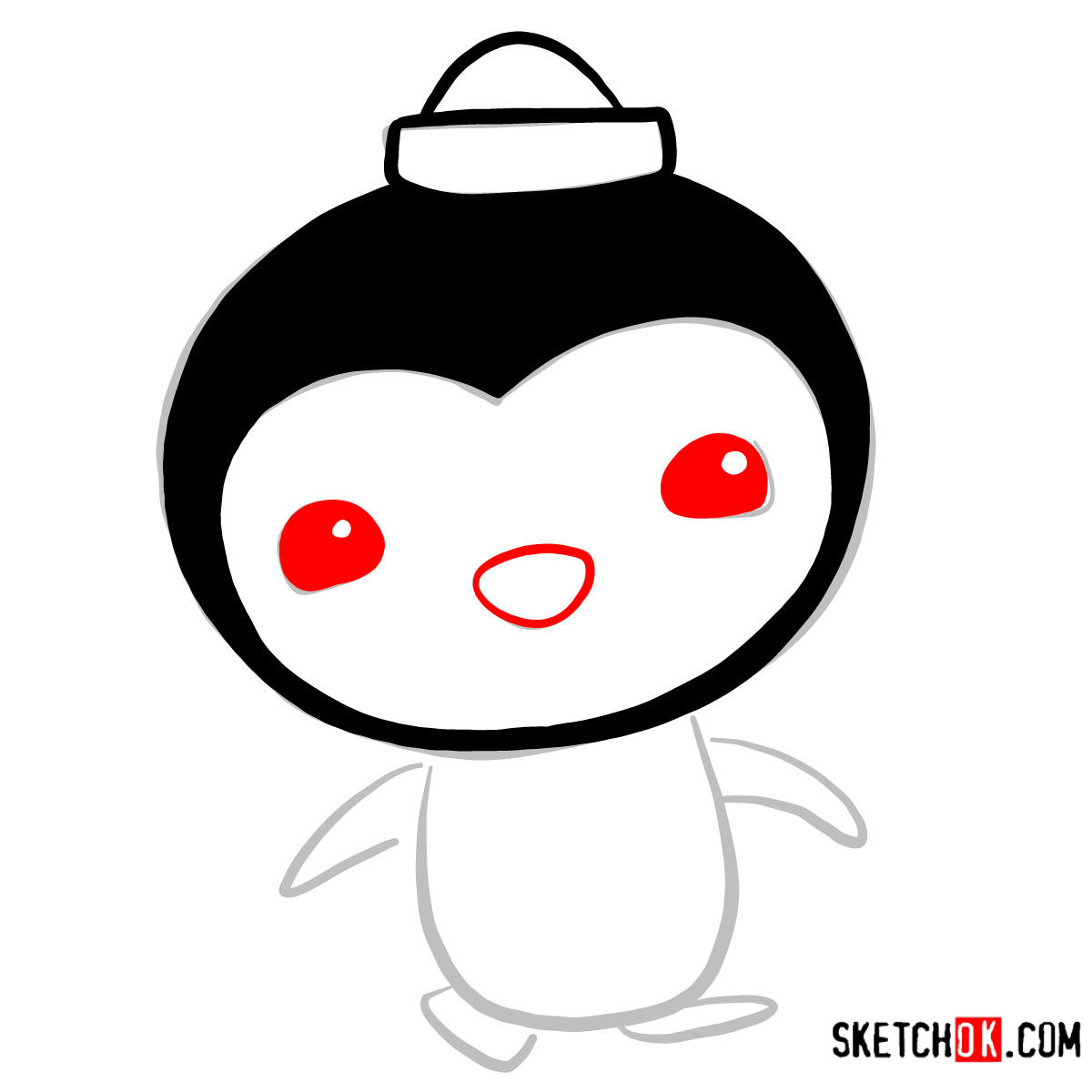 How to draw Peso Penguin | Octonauts - step 04