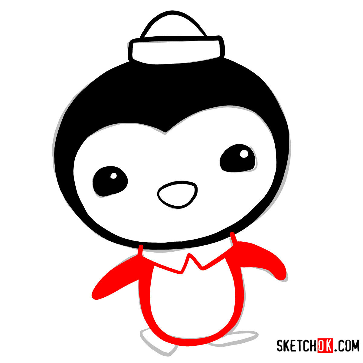 How to draw Peso Penguin | Octonauts - step 05