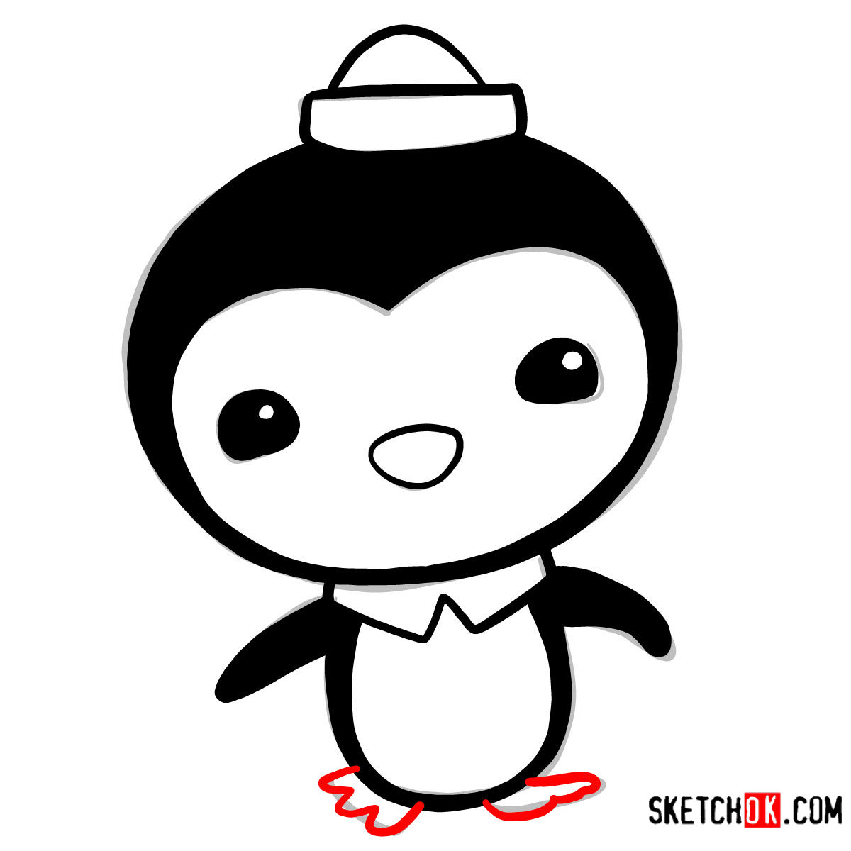 How to draw Peso Penguin | Octonauts -  step 06