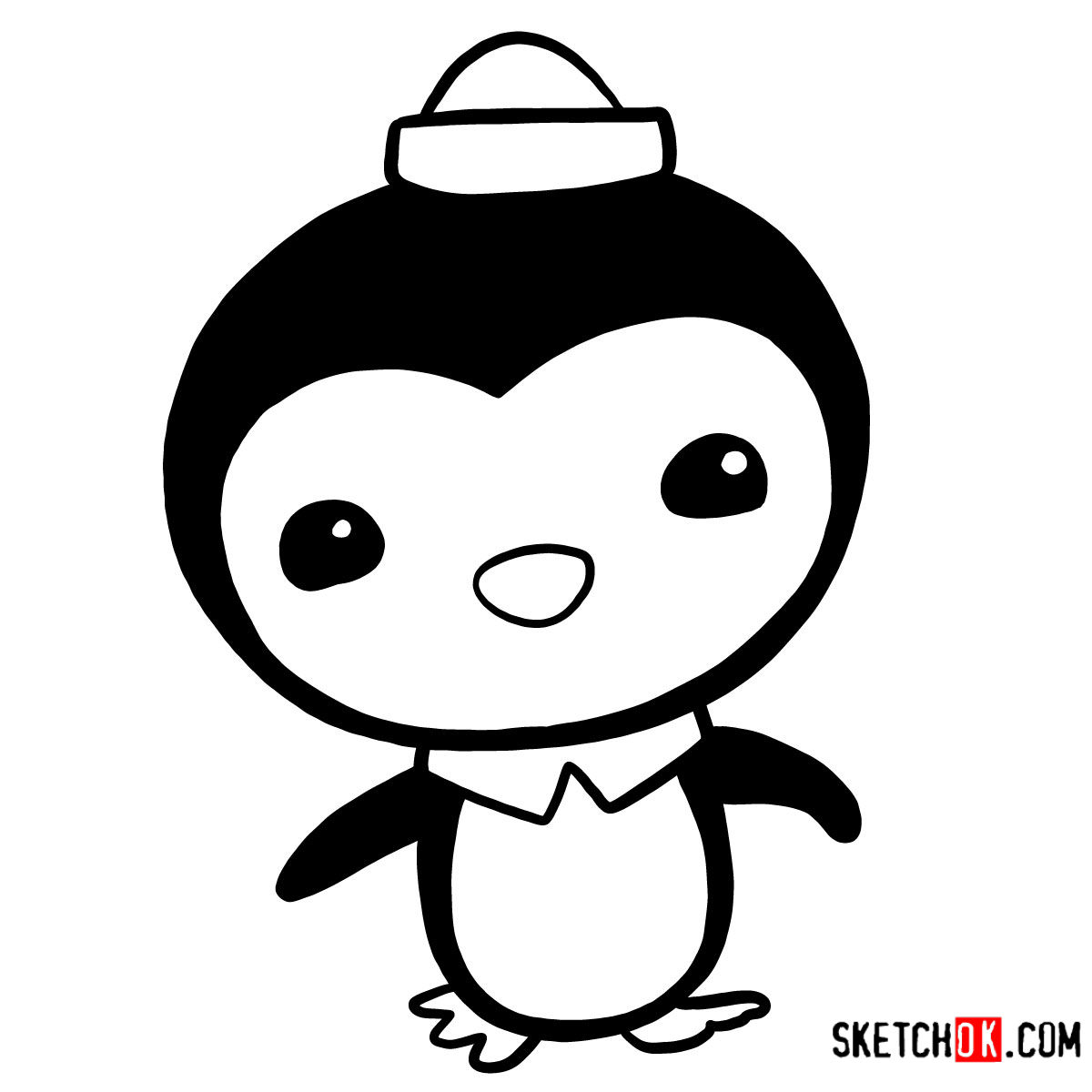 How To Draw Peso Penguin Octonauts Sketchok Easy Drawing Guides