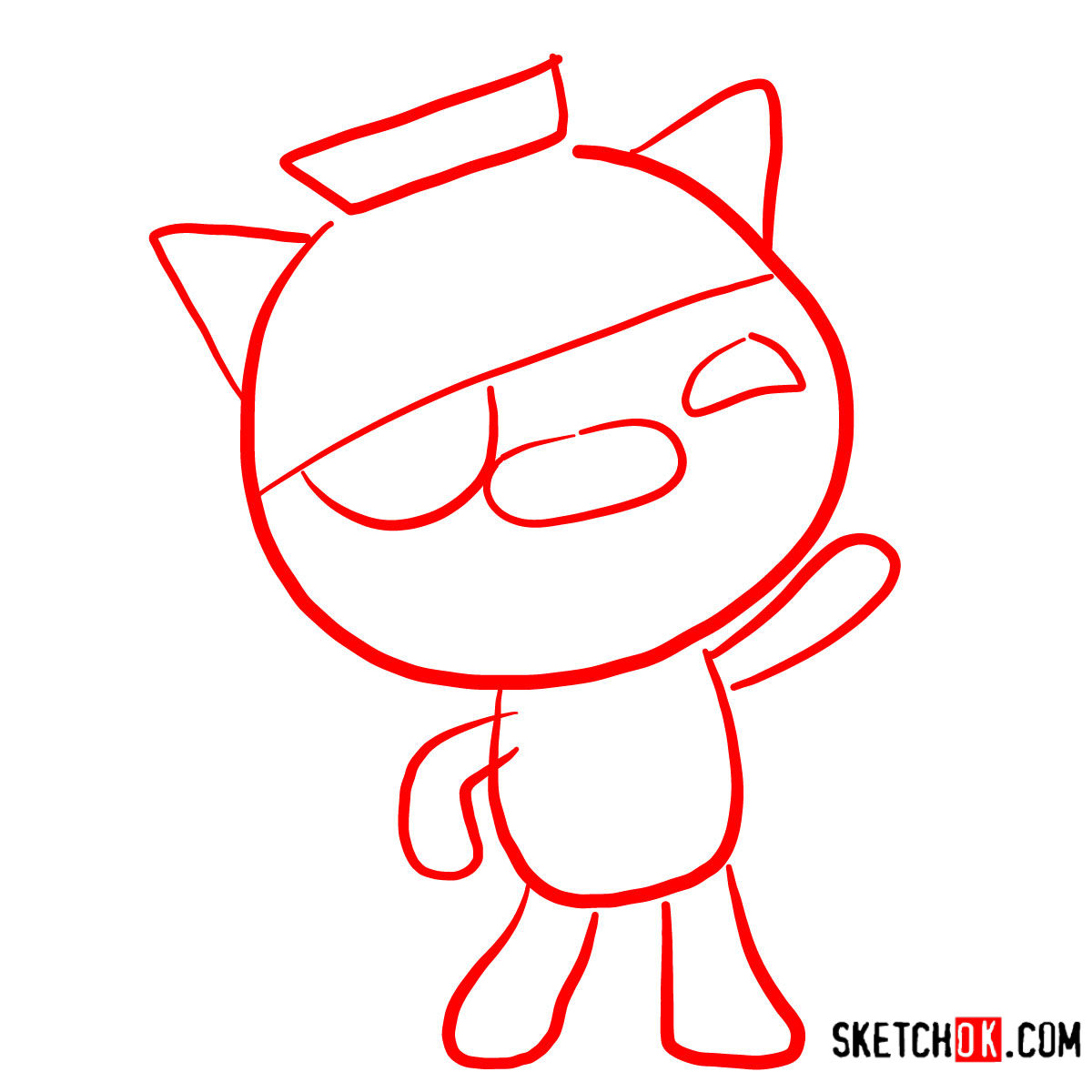 How to draw Kwazii Cat | Octonauts - step 01