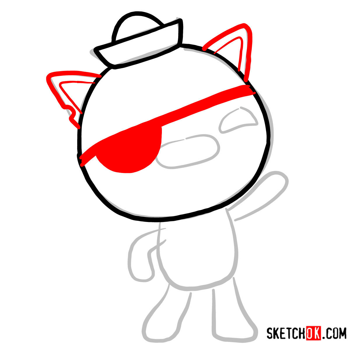 How to draw Kwazii Cat | Octonauts - step 03