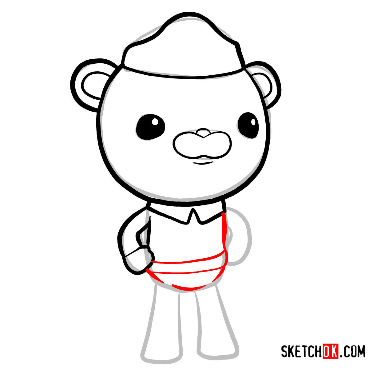 How to draw Barnacles Bear | Octonauts - step 05