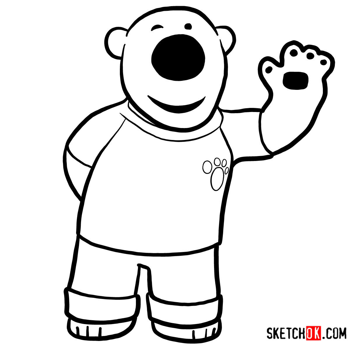 How to draw Poby the polar bear | Pororo