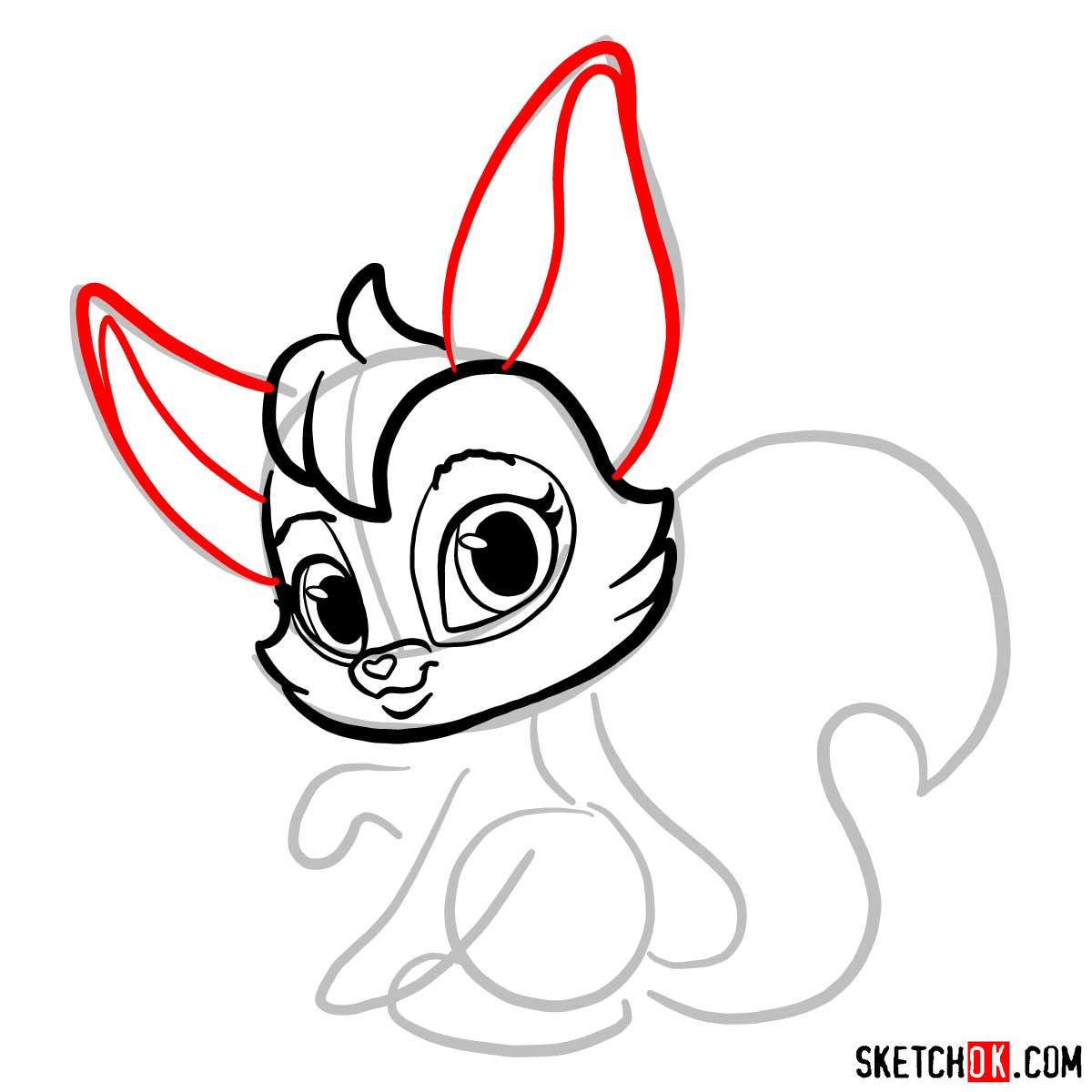 How to draw Parisa, a pet from Shimmer and Shine - step 04