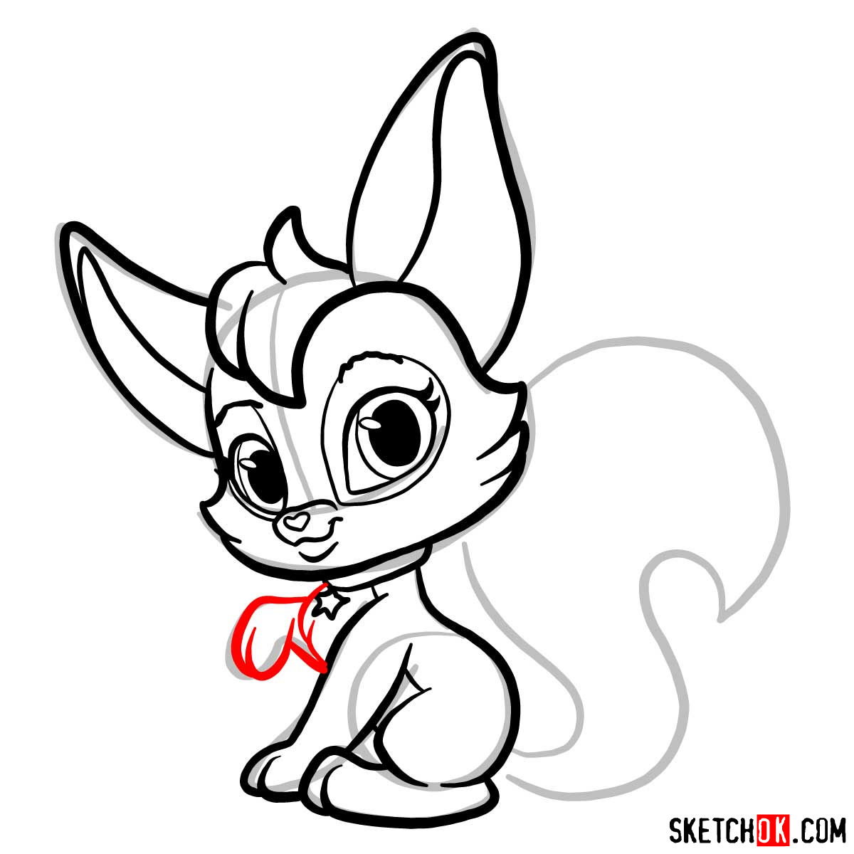 How to draw Parisa, a pet from Shimmer and Shine - step 07