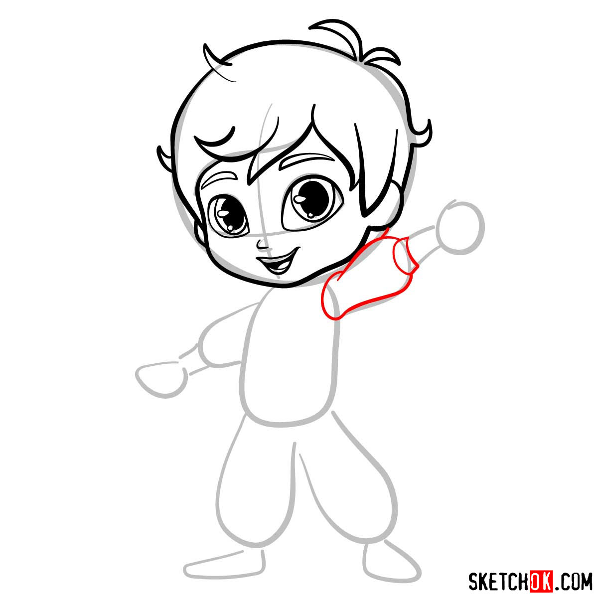 How to draw Zac from Shimmer and Shine - step 07