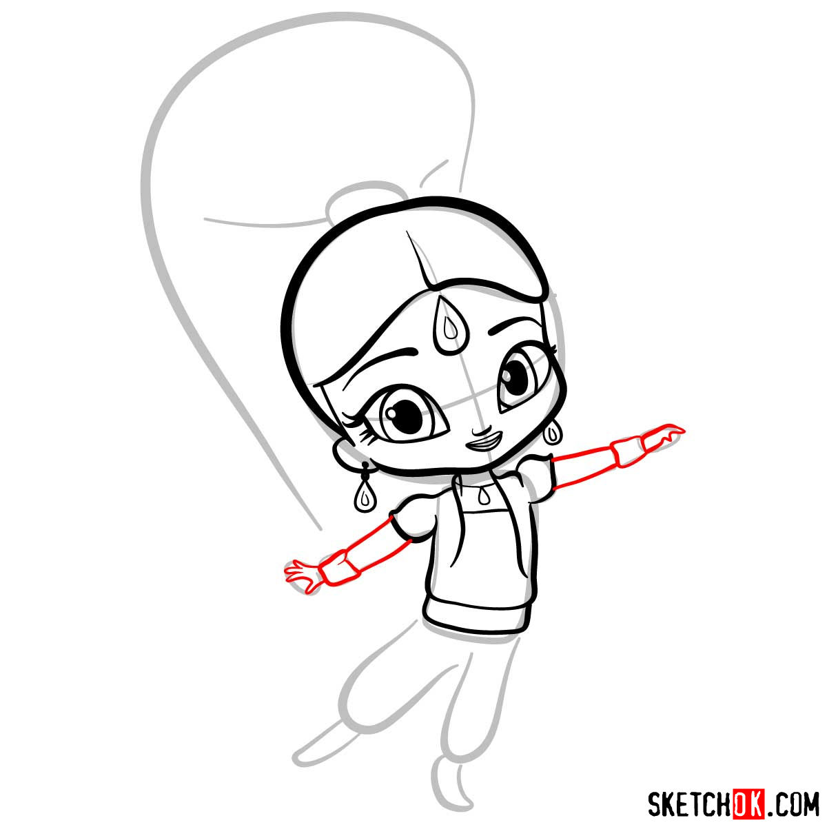 How to draw Shimmer from Shimmer and Shine - step 07