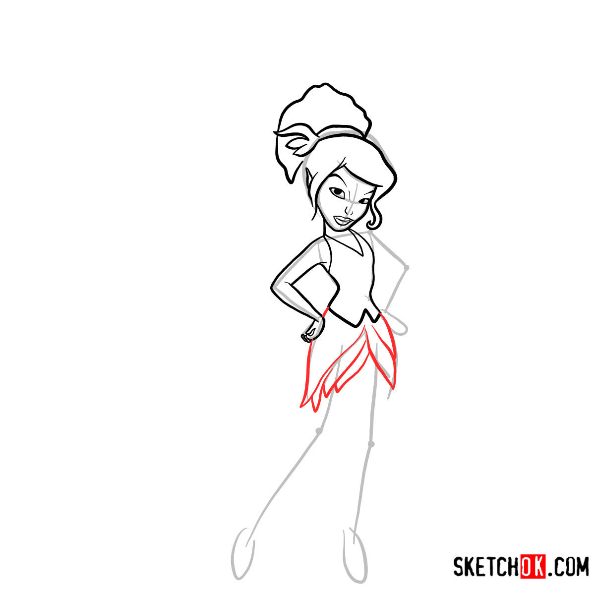 How to draw Vidia | Disney Fairies - step 07