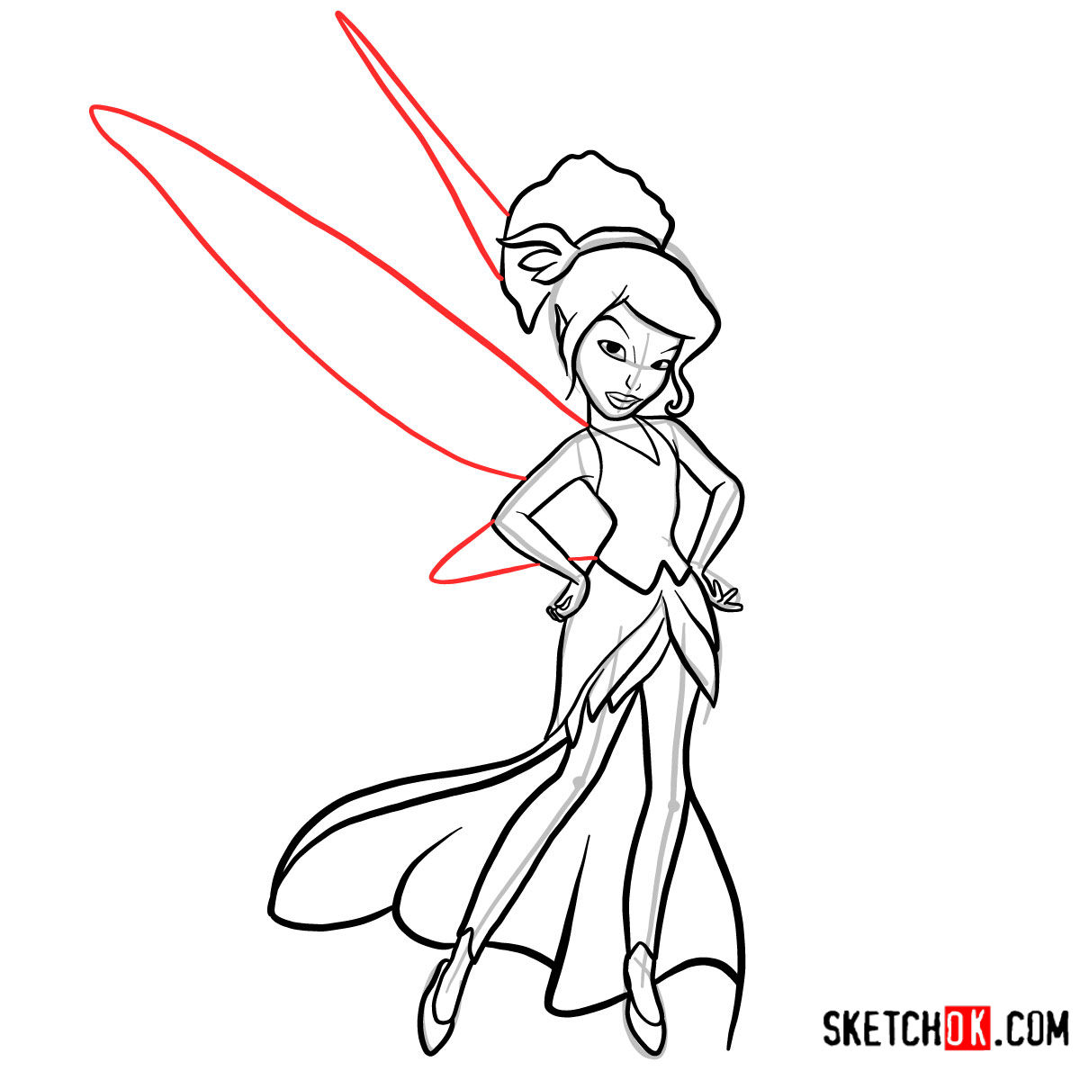 How to draw Vidia | Disney Fairies - step 12