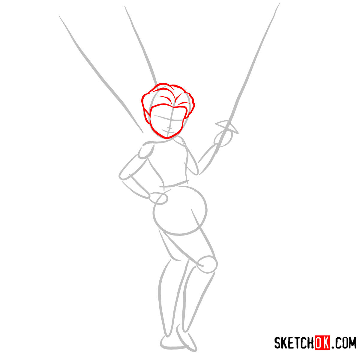 How to draw Rosetta the pirate | Disney Fairies - step 02