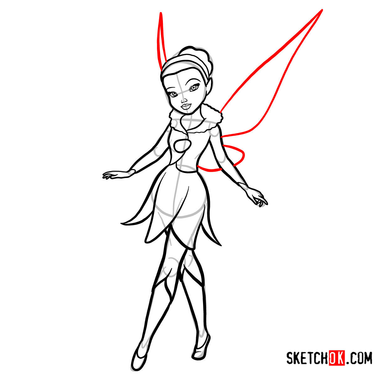 How to draw Iridessa | Disney Fairies - step 11