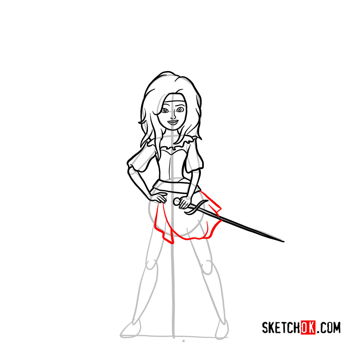 How to draw Zarina the Pirate Fairy | Disney Fairies - step 10