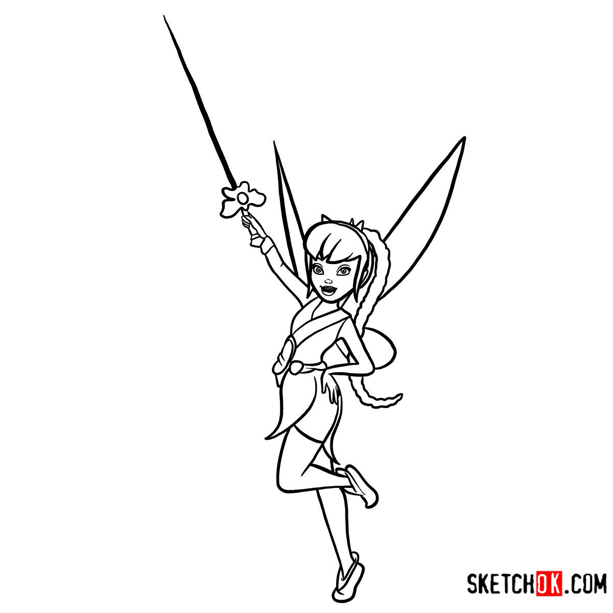 How to draw Fawn the pirate Disney Fairies Step by