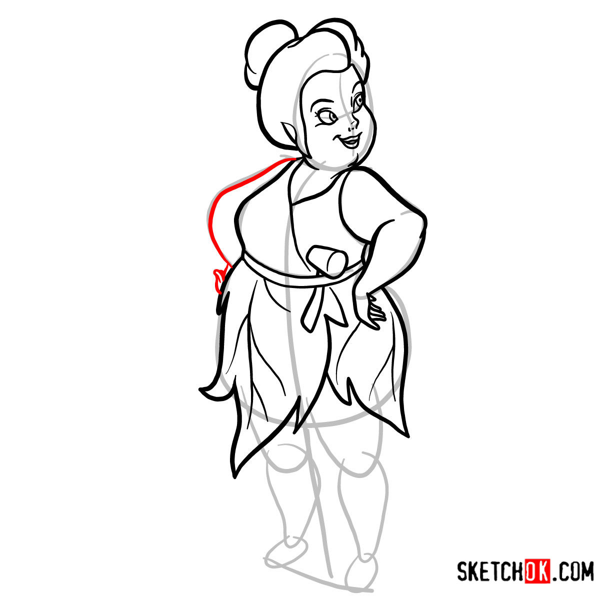 How to draw Fairy Mary | Disney Fairies - step 08