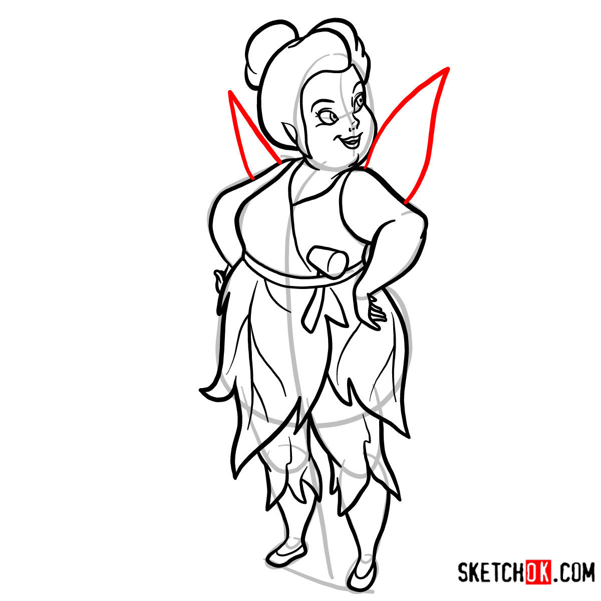 How to draw Fairy Mary | Disney Fairies - step 11