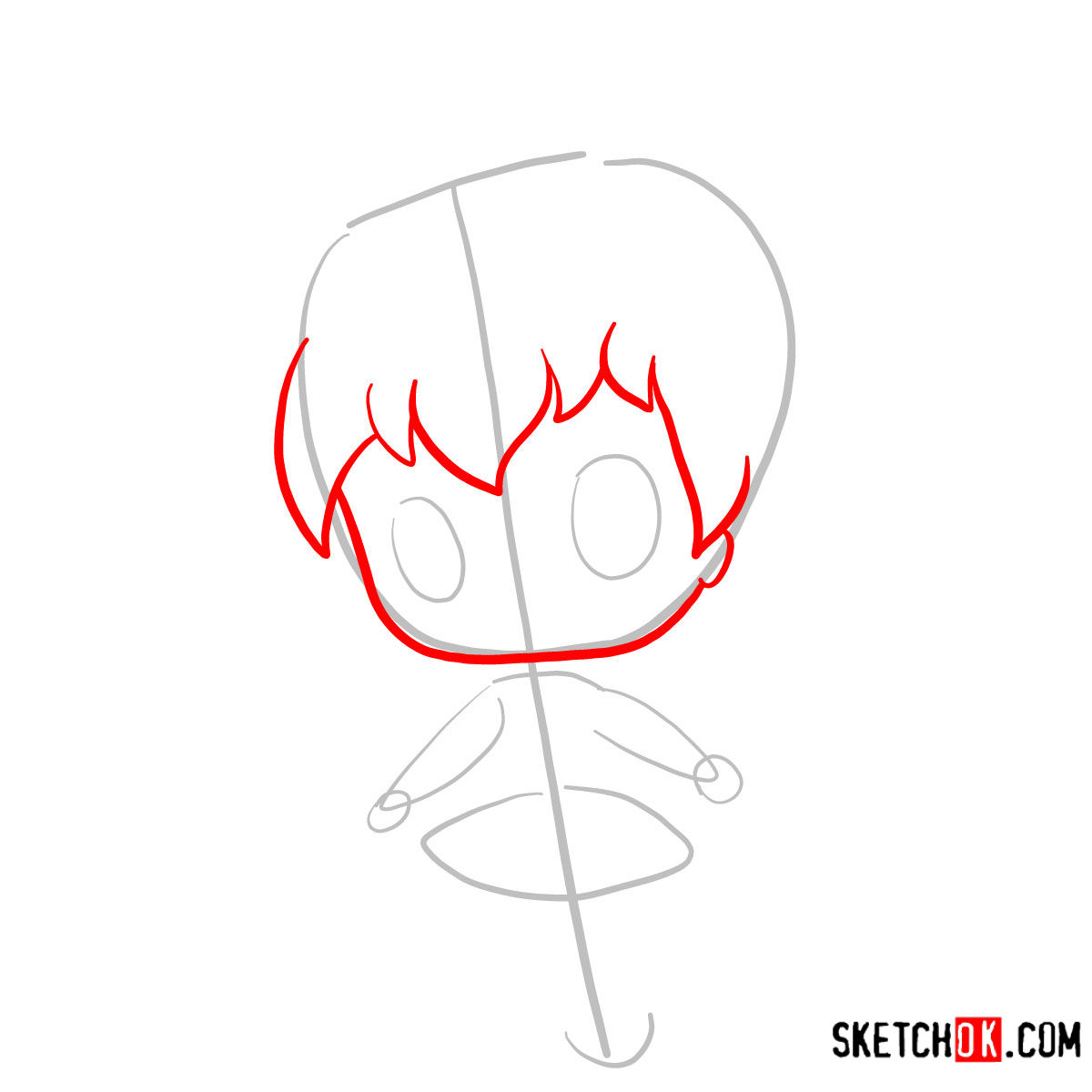 How to draw Tinker Bell chibi - step 03