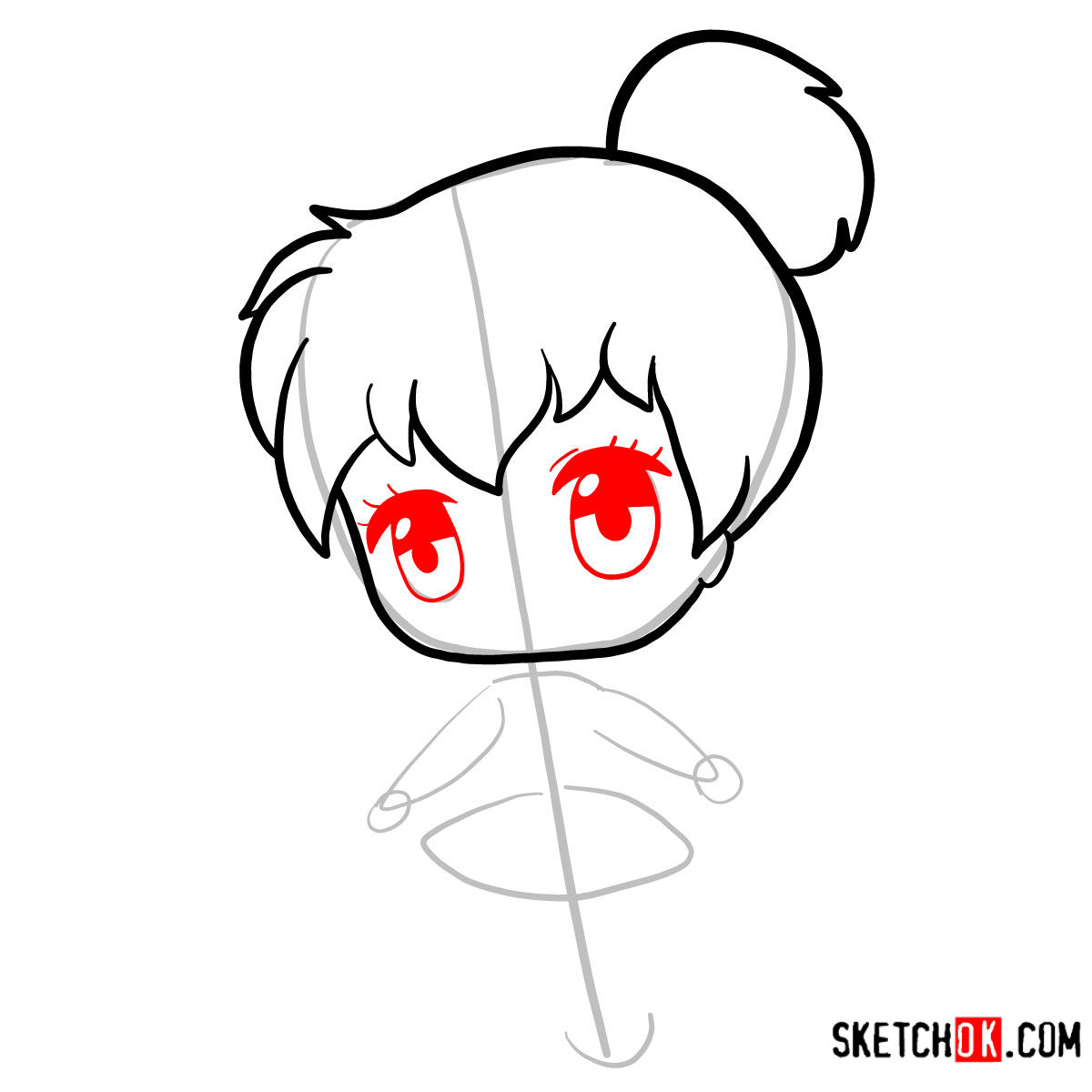 How to draw Tinker Bell chibi - step 05