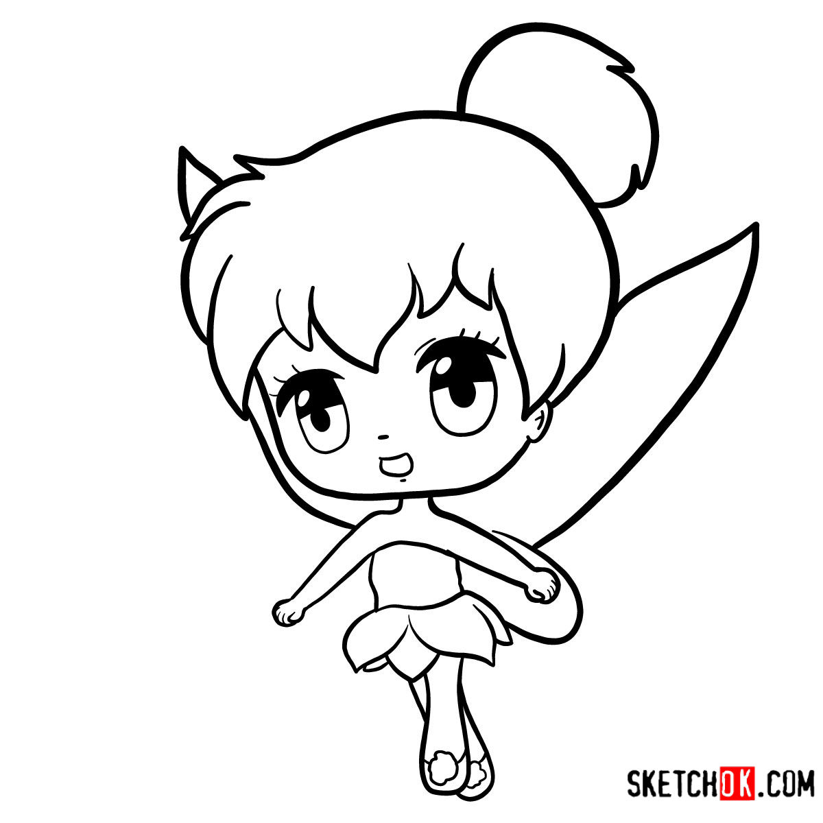How to draw Tinker Bell chibi