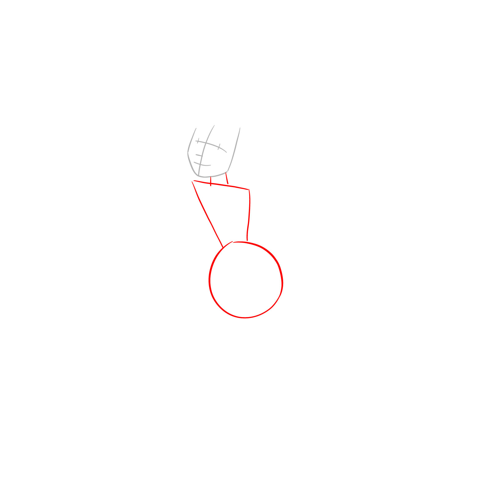 How to draw Tinker Bell in a Christmas costume - step 02