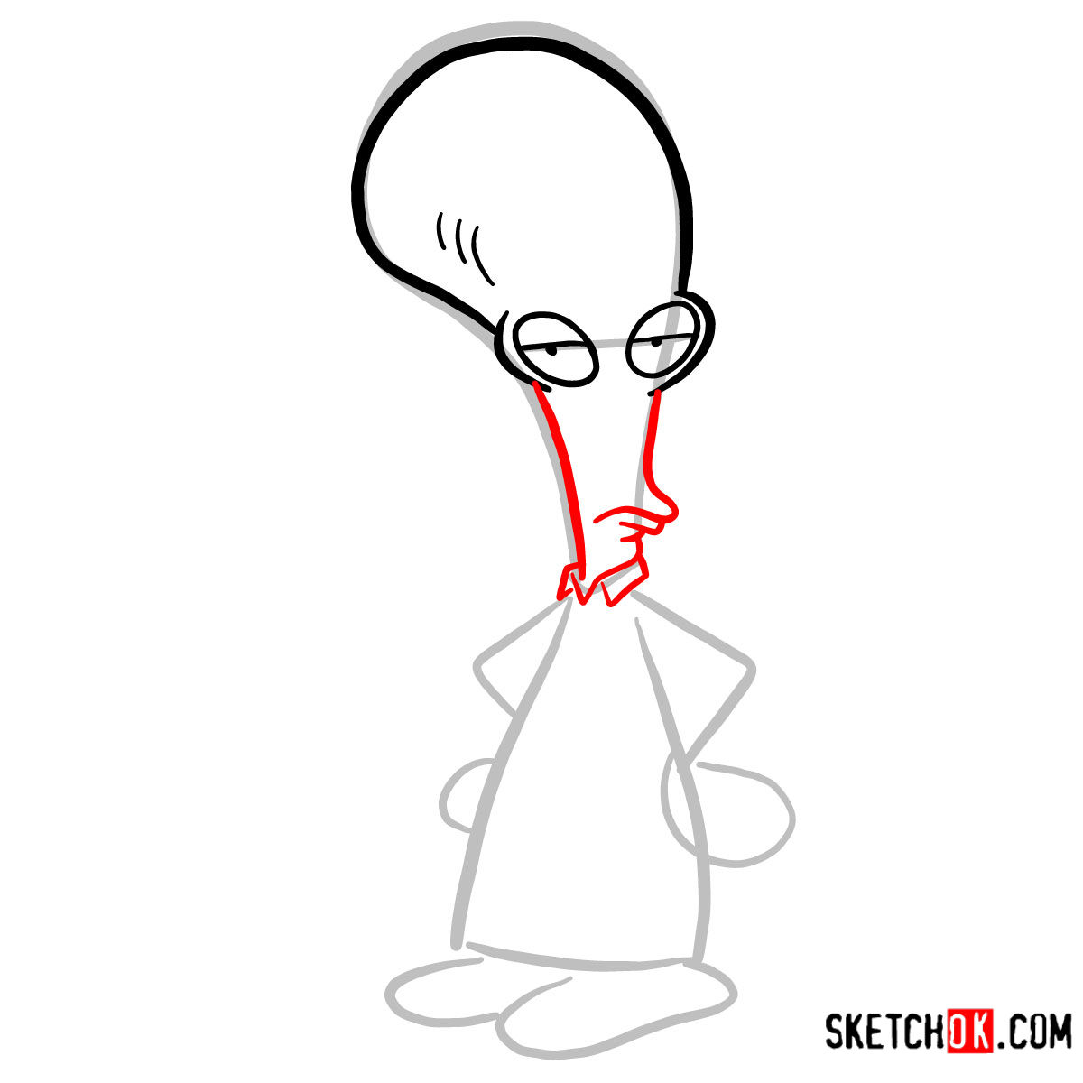 How to draw Roger | American Dad - step 03