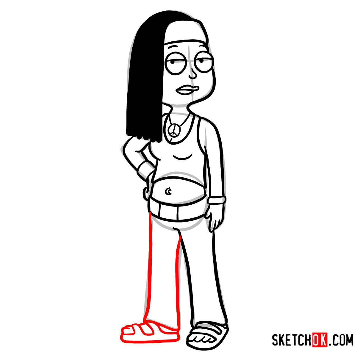 How to draw Hayley Smith | American Dad - step 10