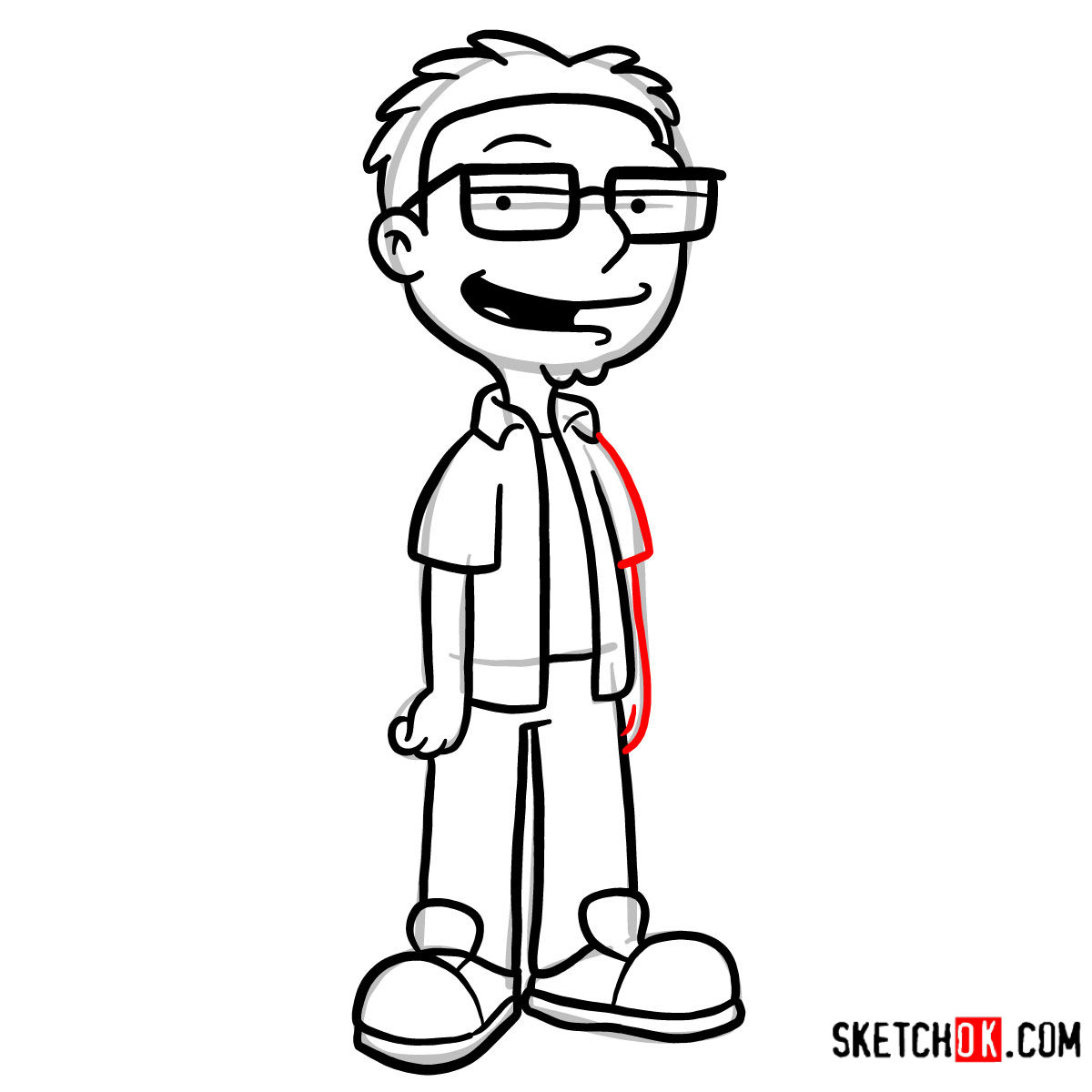 How to draw Steve Smith | American Dad - step 08