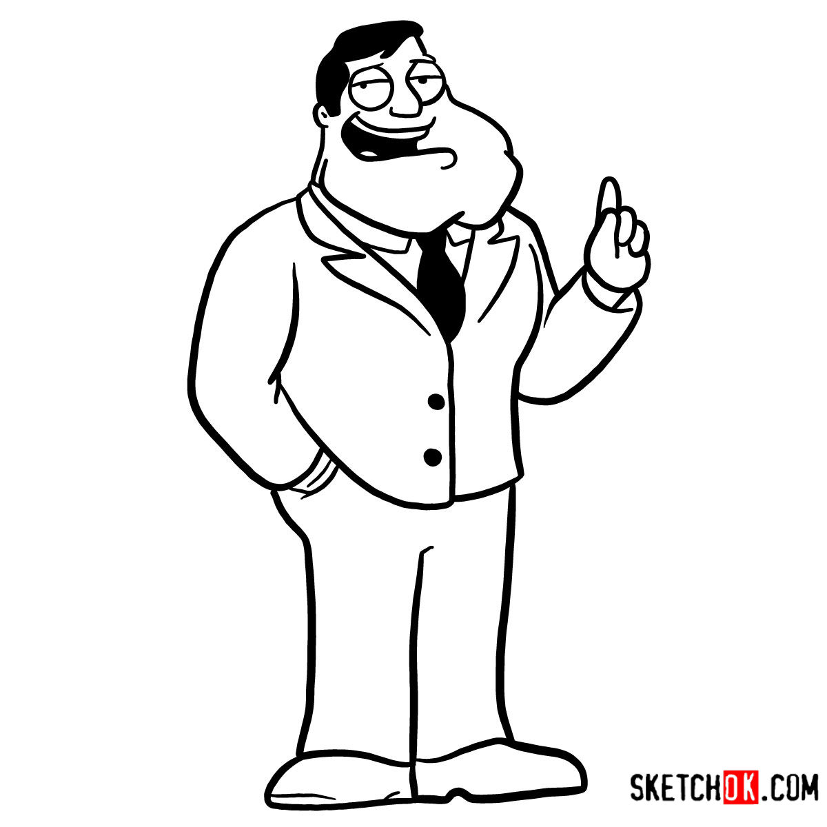 How to draw Stan Smith | American Dad - Sketchok easy drawing guides