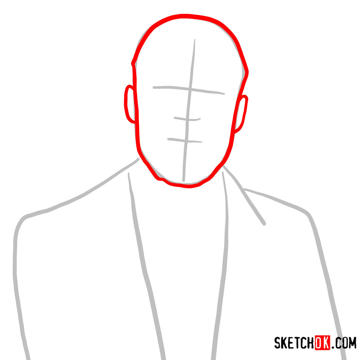 How to draw Dr. Krieger | Archer - step 02