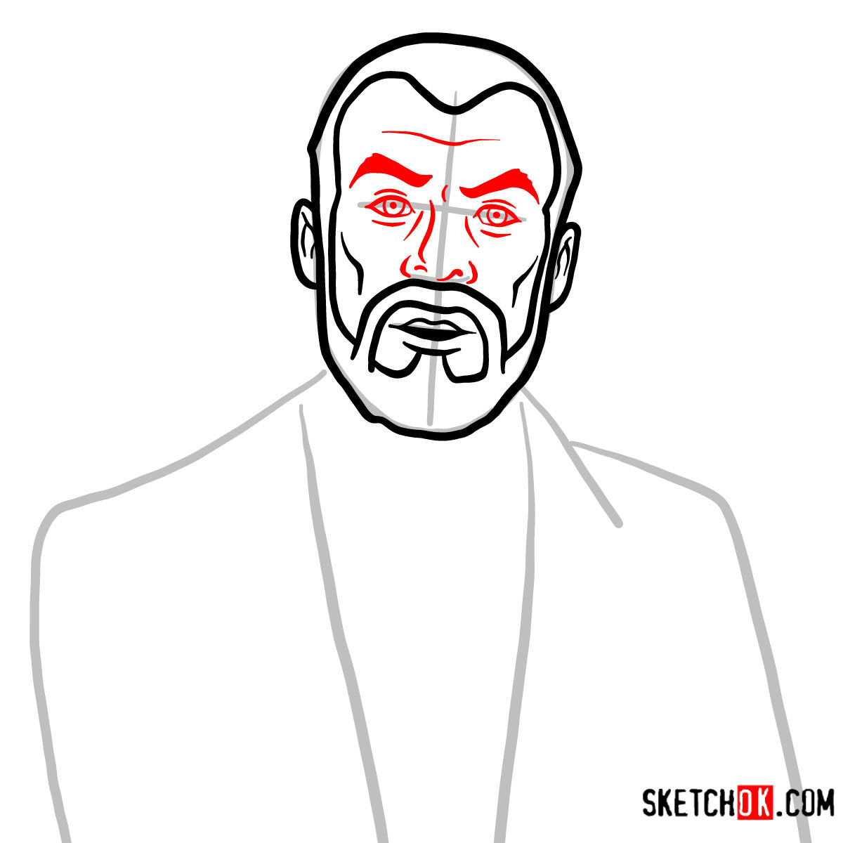How to draw Dr. Krieger | Archer - step 05