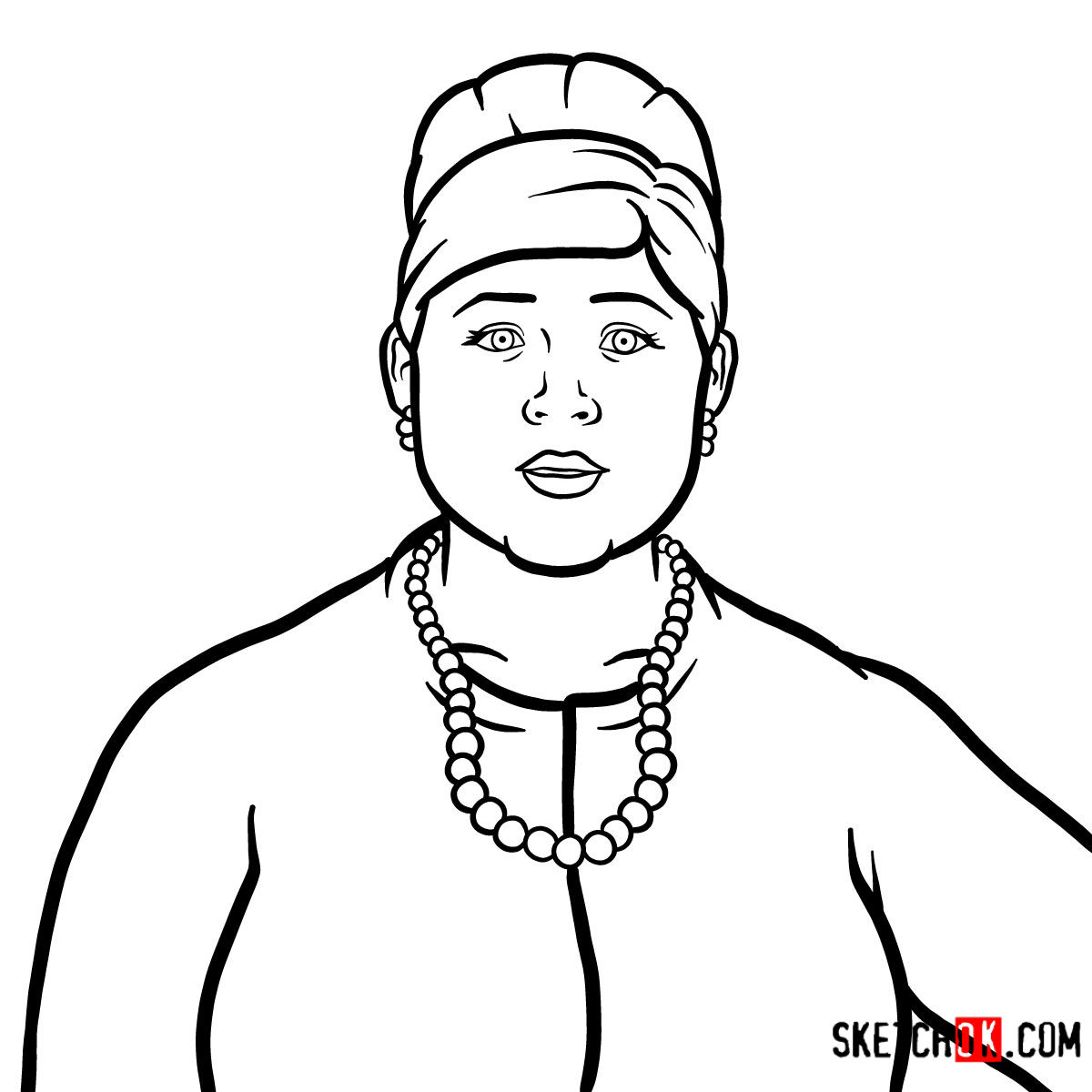 How to draw Pam Poovey | Archer