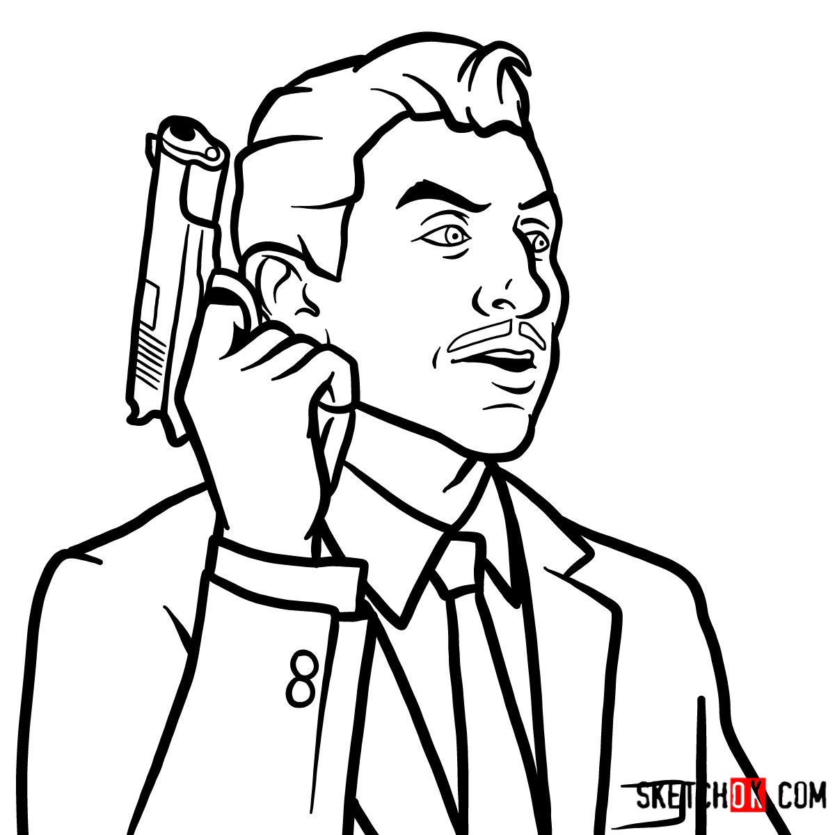 How to draw Ray Gillette | Archer
