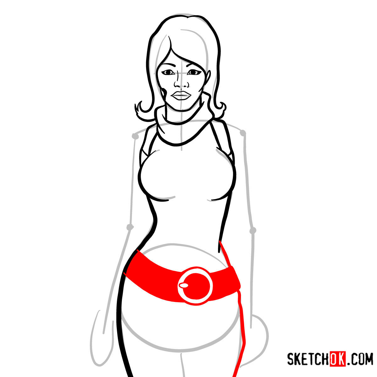 How to draw Lana Kane | Archer - step 08