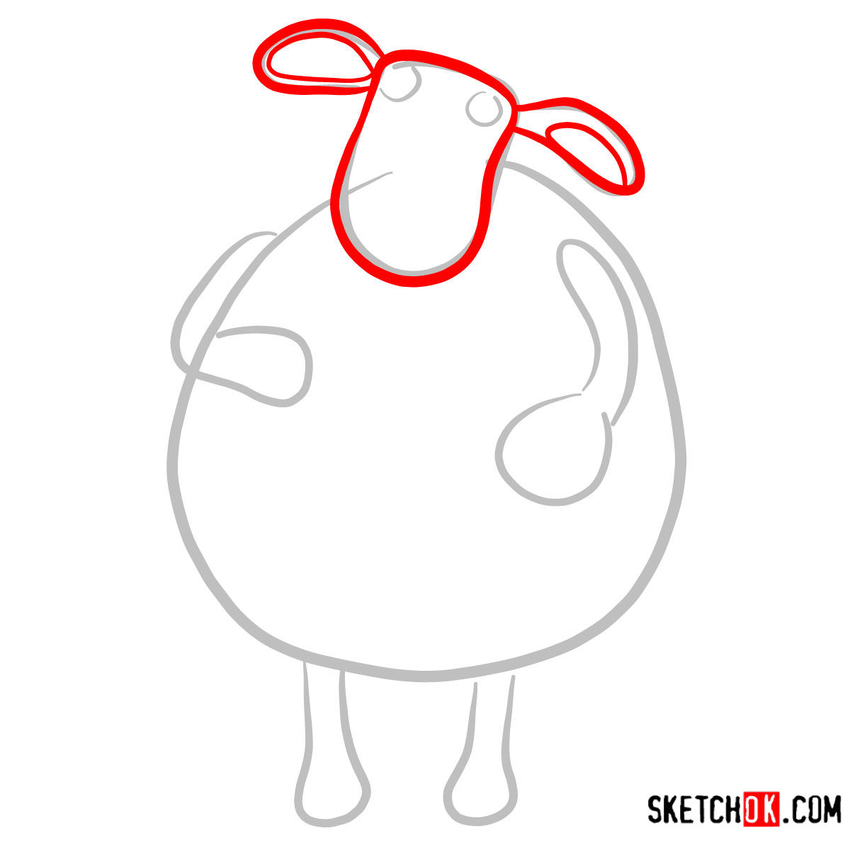 How to draw Nuts | Shaun the Sheep - step 02