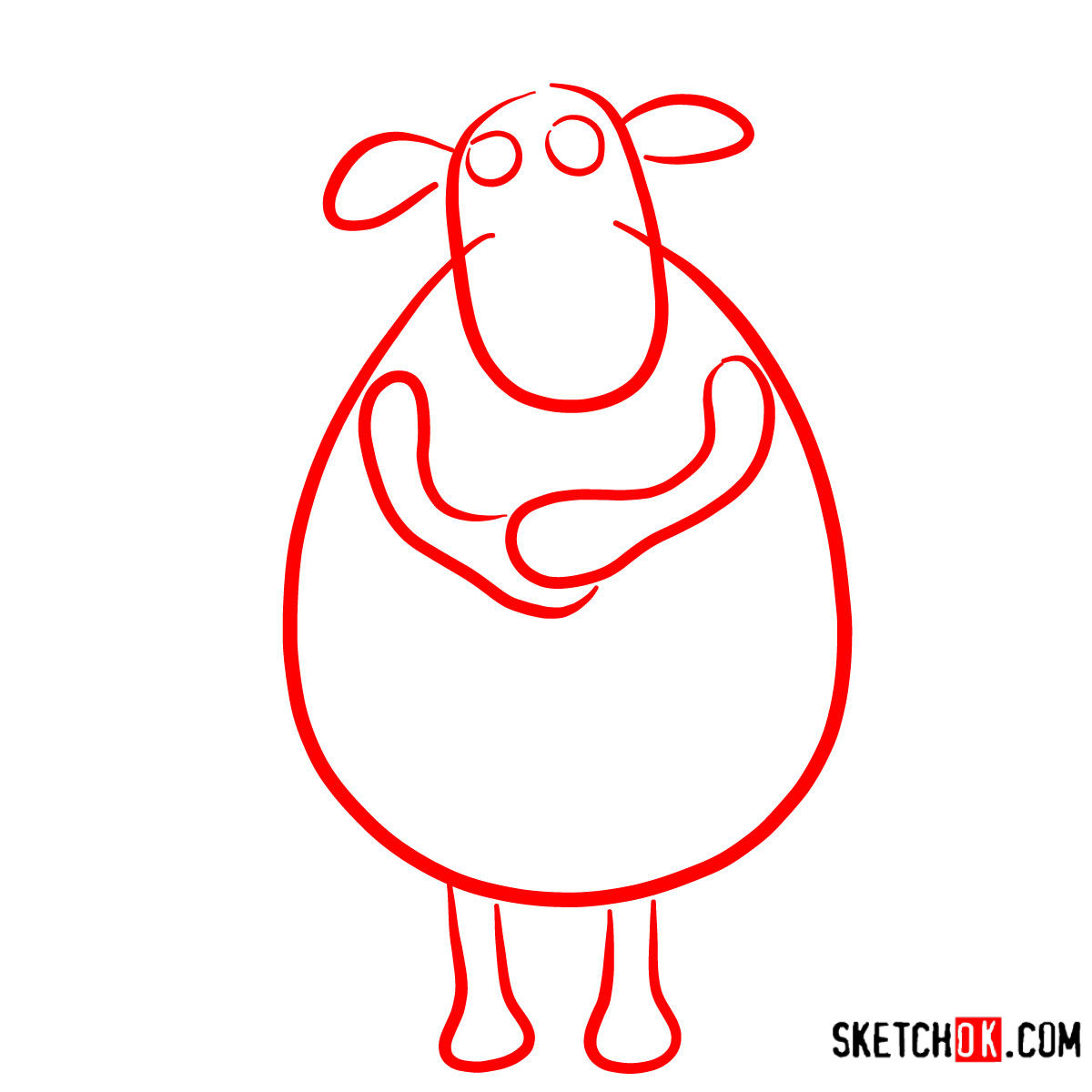 How to draw Timmy's Mother | Shaun the Sheep - step 01