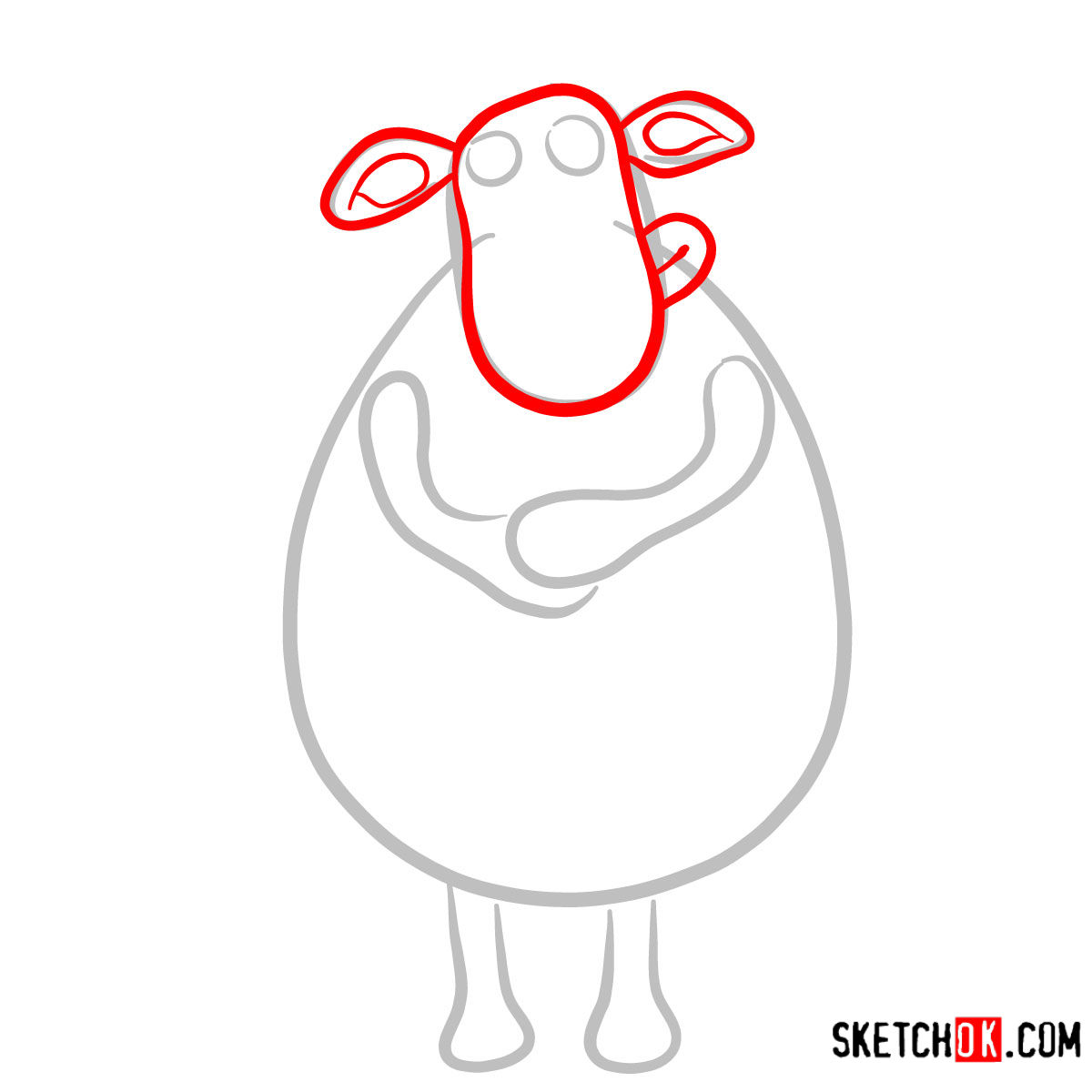 How to draw Timmy's Mother | Shaun the Sheep - step 02